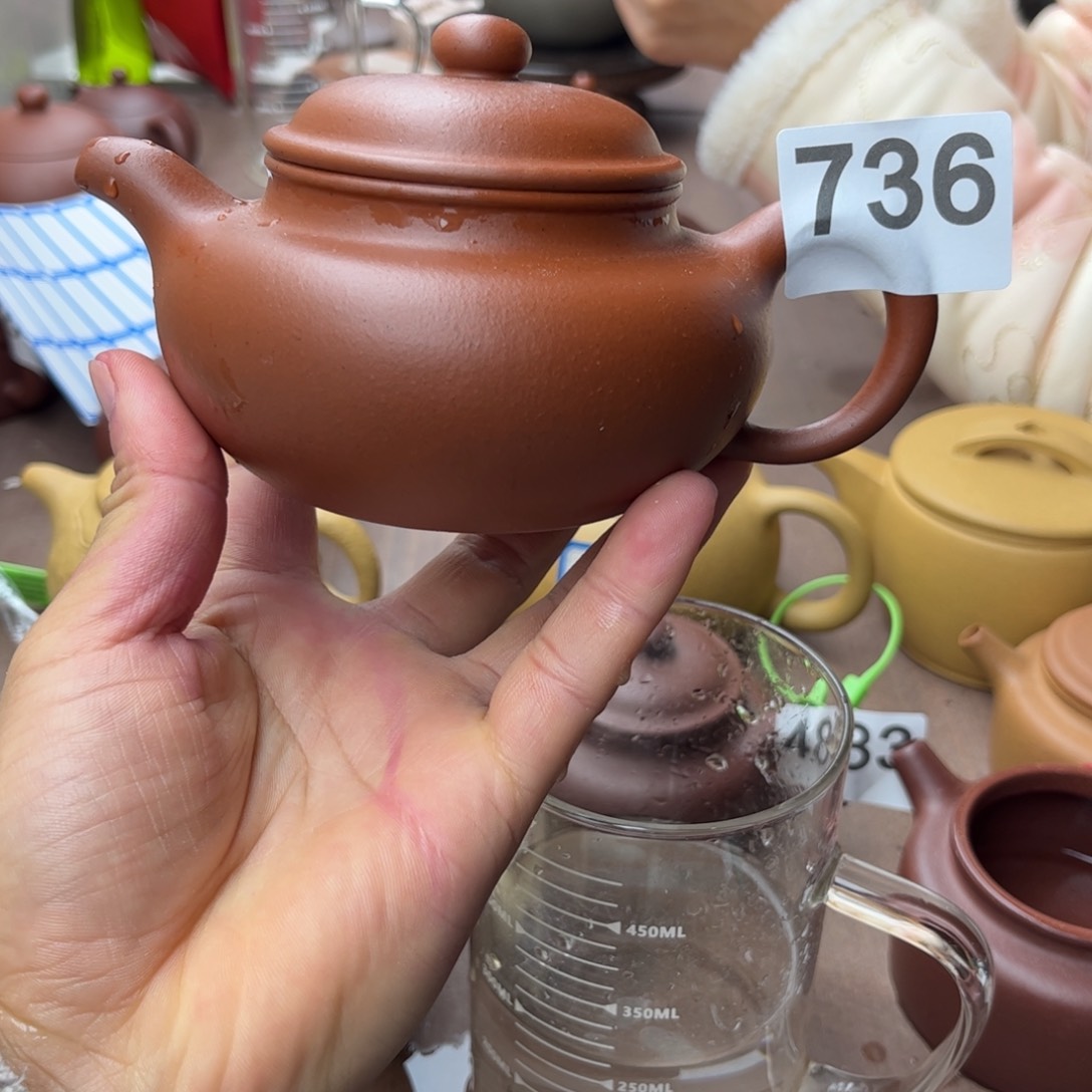 紫砂茶壶小红泥仿古280左右瑕疵