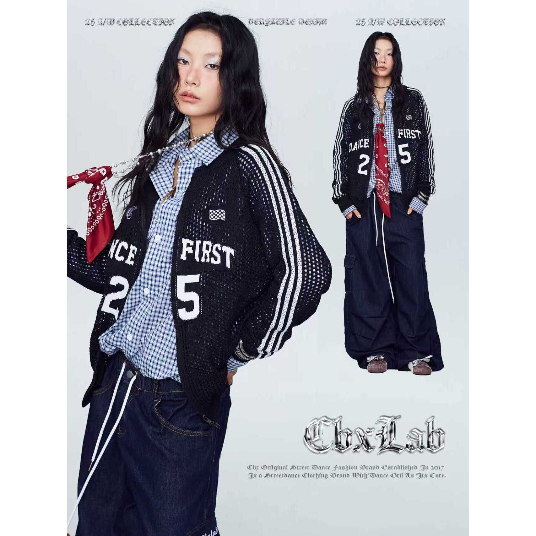 【达人专属】CBXLAB街舞潮牌球服开衫两穿上衣针织时尚宽松早秋长袖