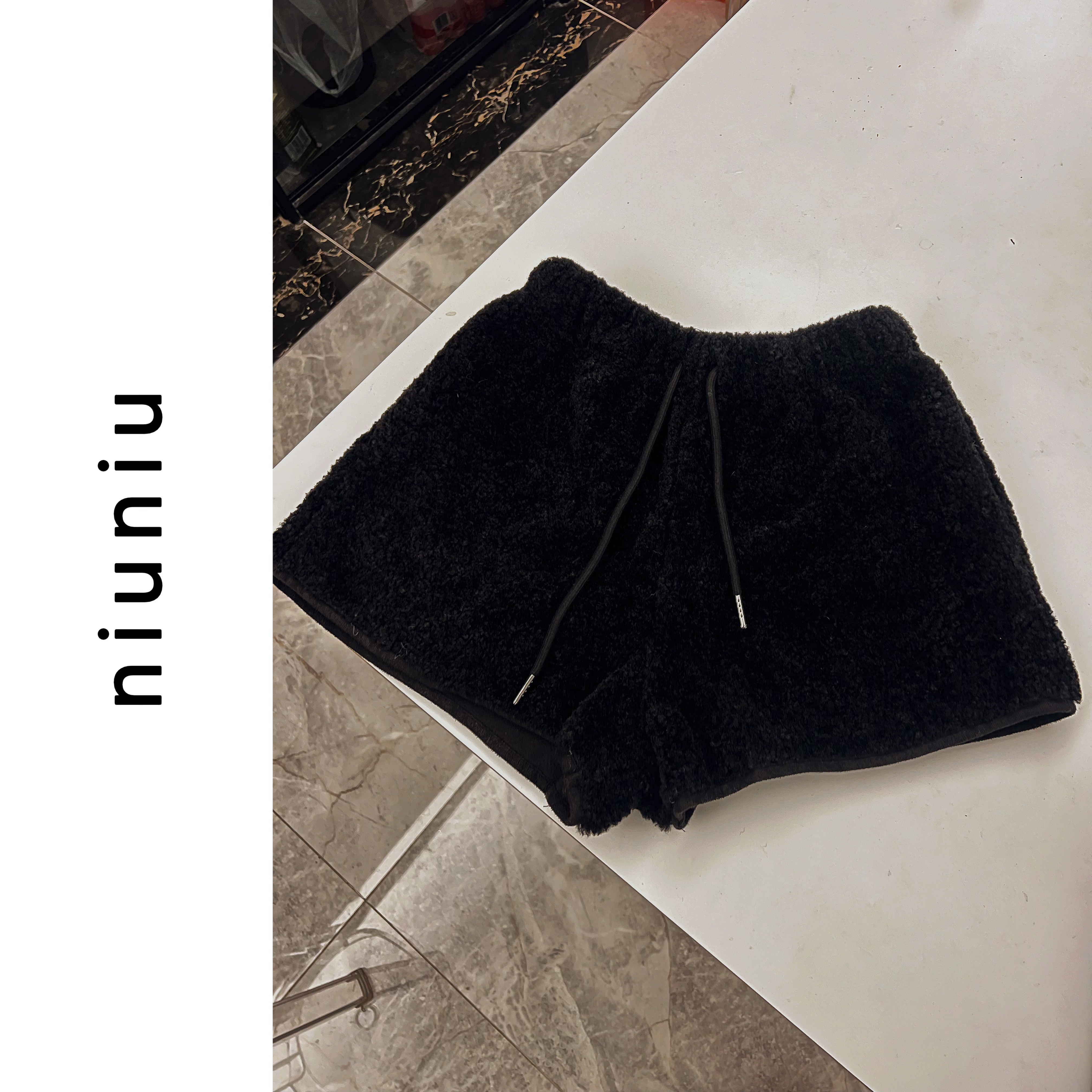 niuniu妞妞/『百搭毛绒短裤』秋冬时尚百搭加厚款外穿仿羊羔毛短裤
