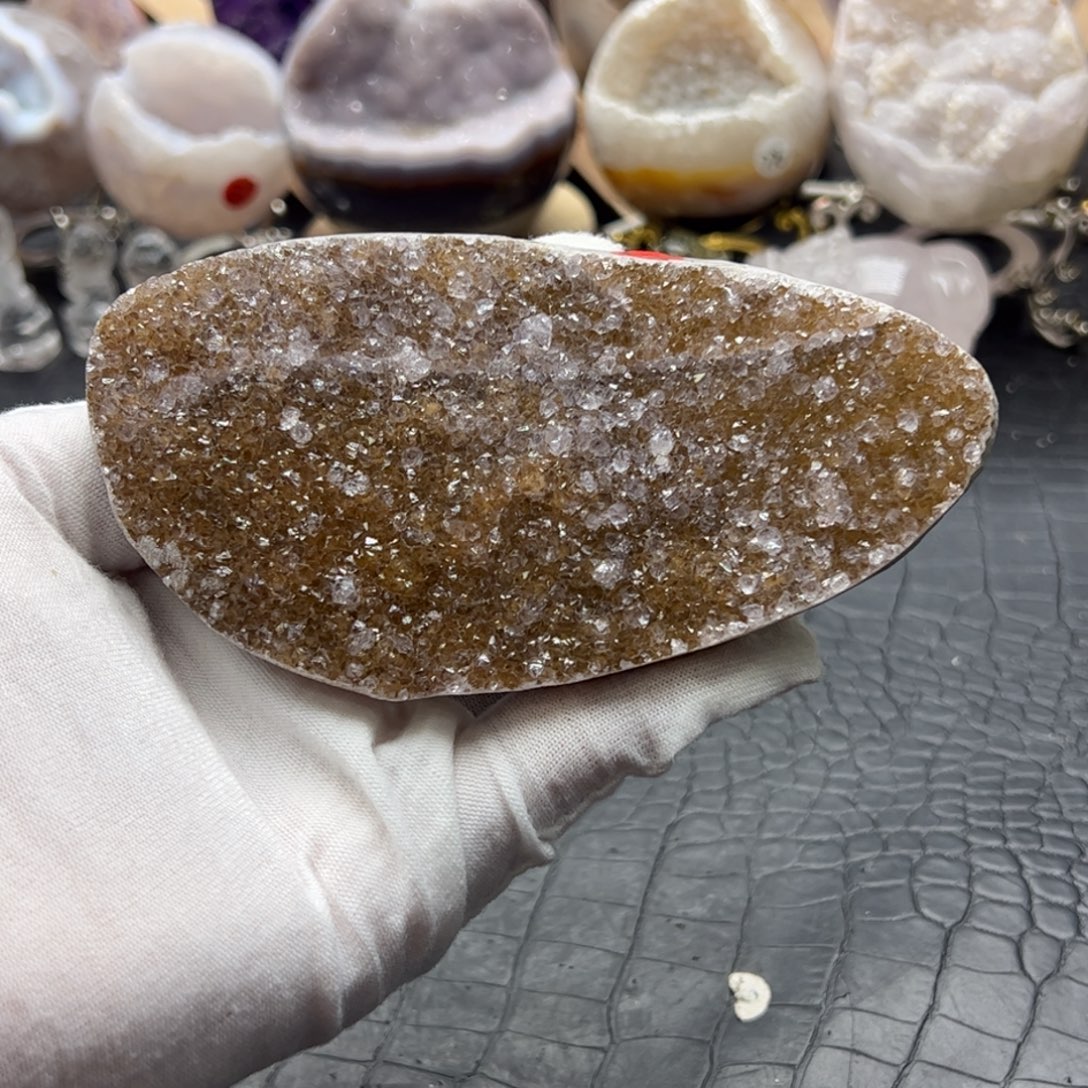 水晶珠宝半成品未镶嵌金黄平板59