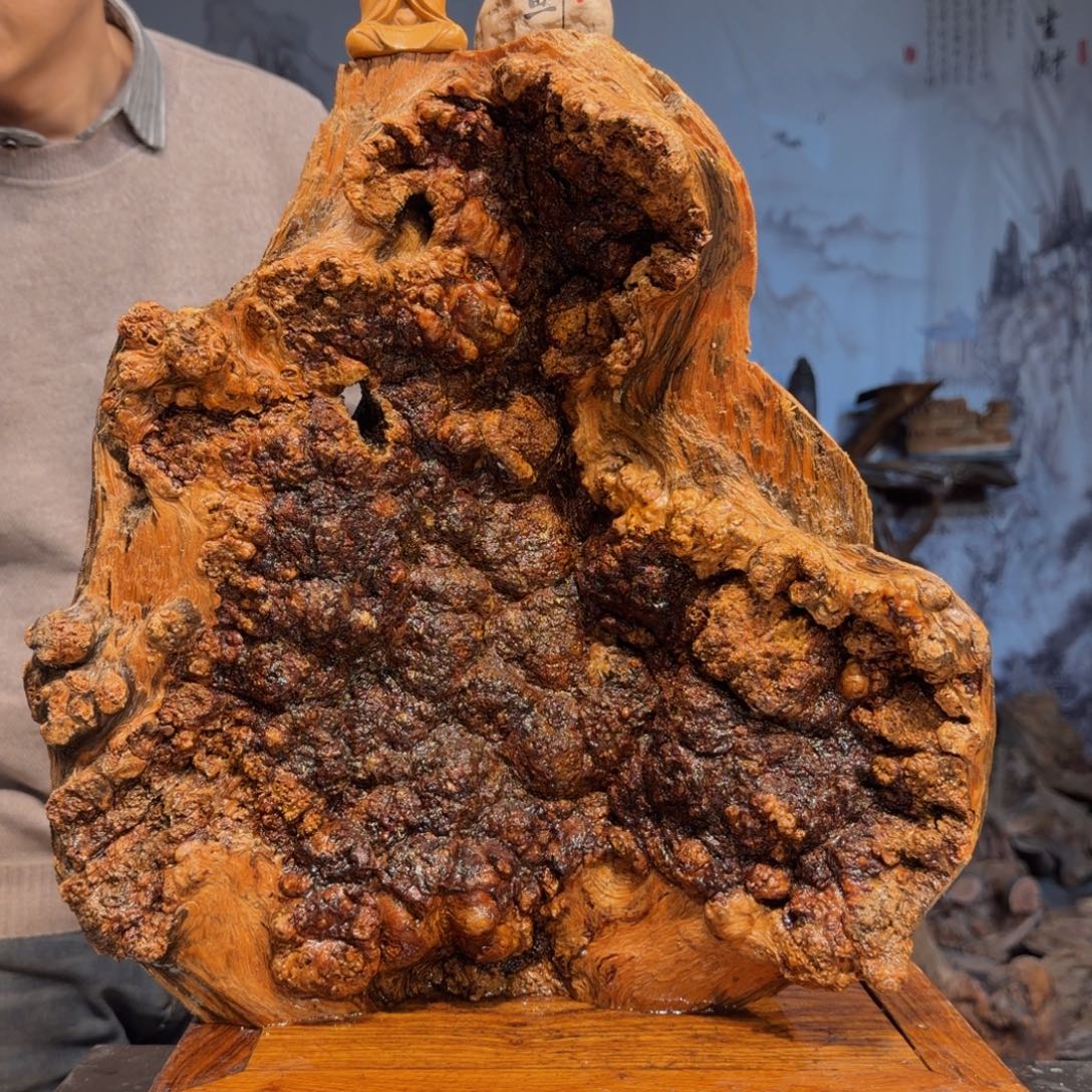 小***蓝木三丰琥珀木 天然摆件59