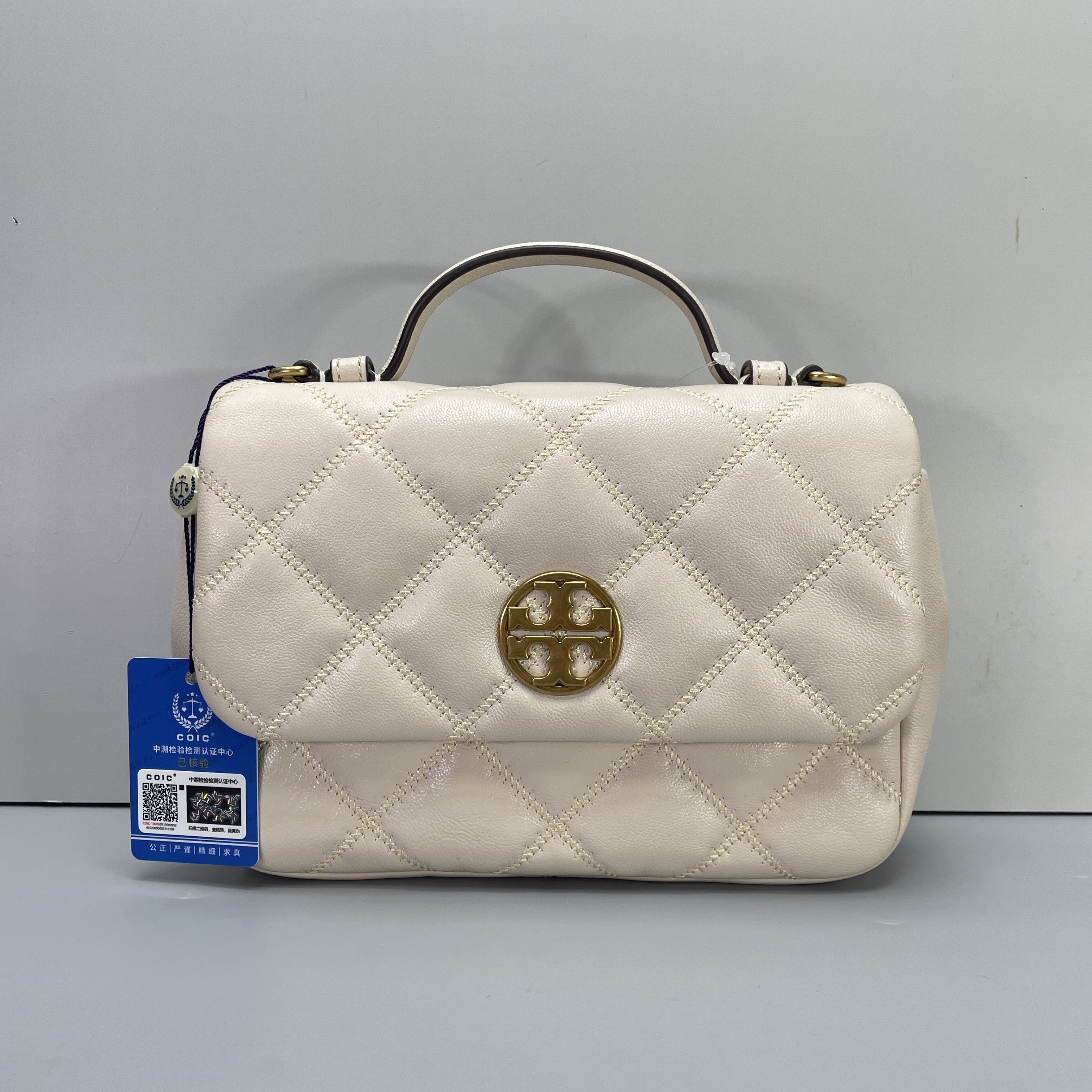 95新 TORY BURCH/汤丽柏琦 媚姐新款方胖子挎包21*16*7cmSG071015