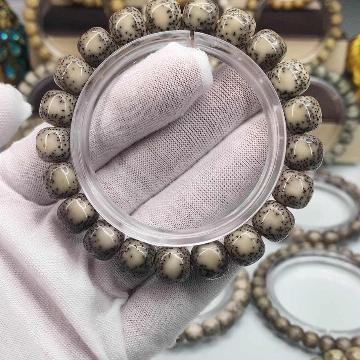 【闪购商品】星月菩提手串10×11一物一图原生态同枝糯冰双留白