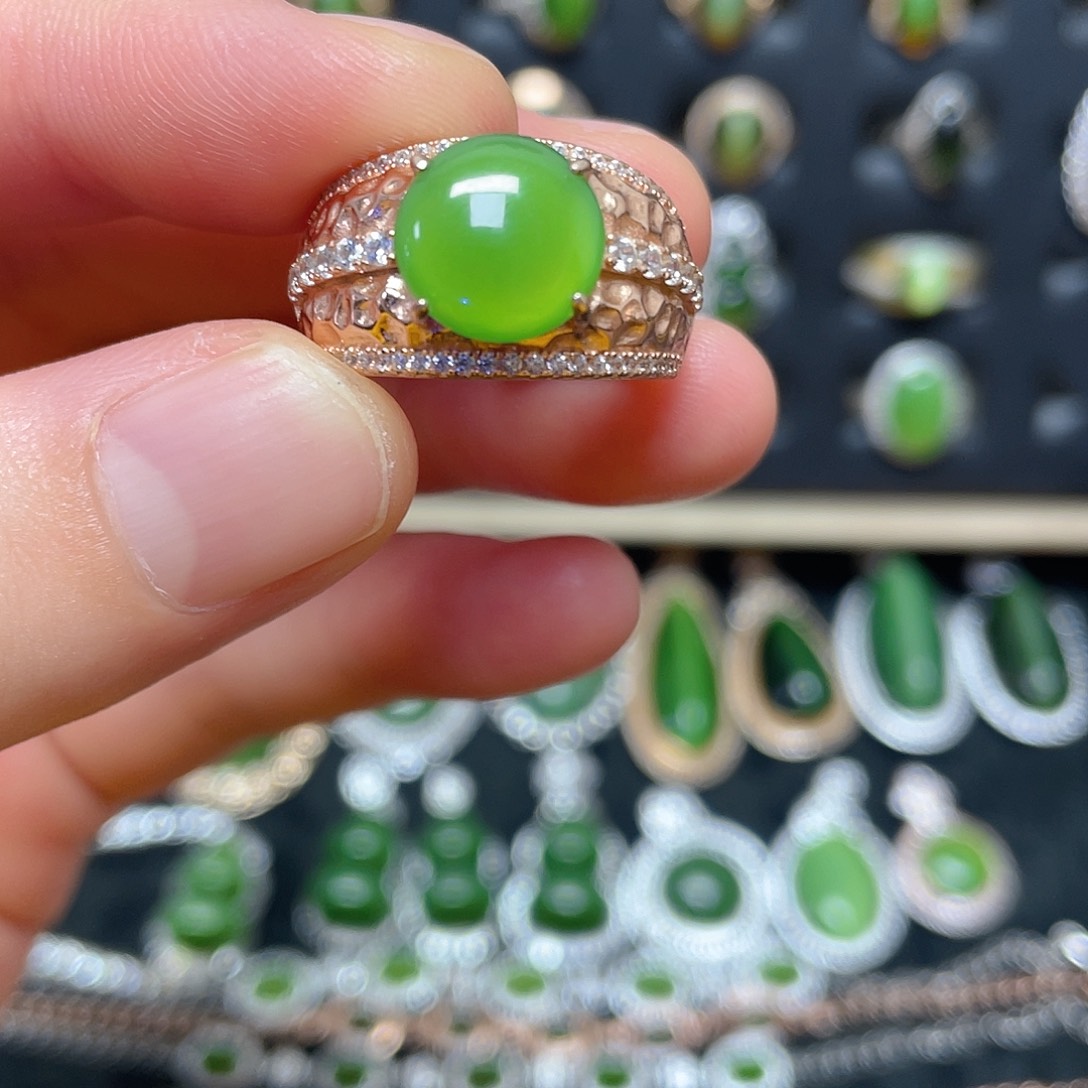 和田玉（碧玉）银S925镶嵌吊坠(不含链)