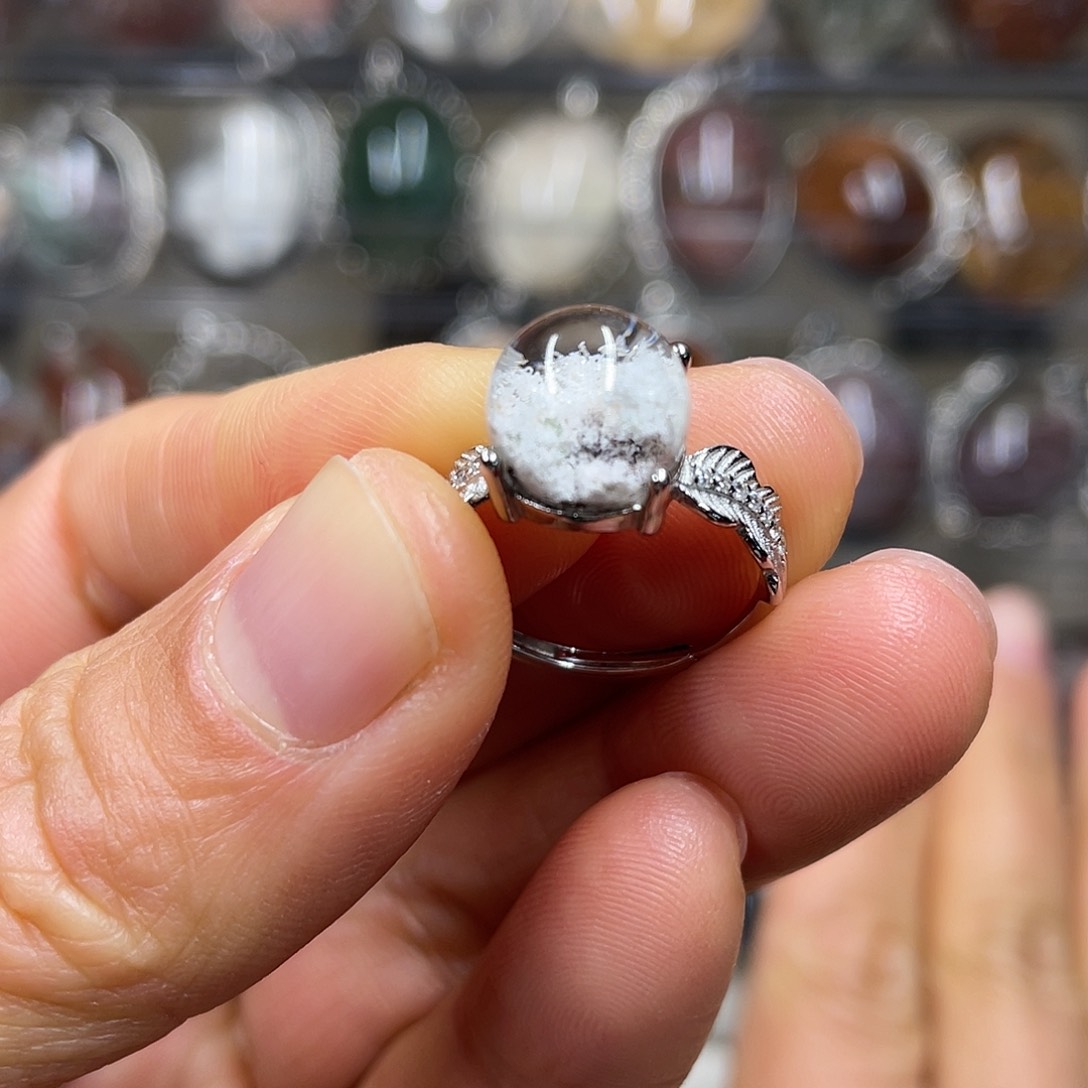 【闪购商品】水晶珠宝半成品银S925镶嵌戒指