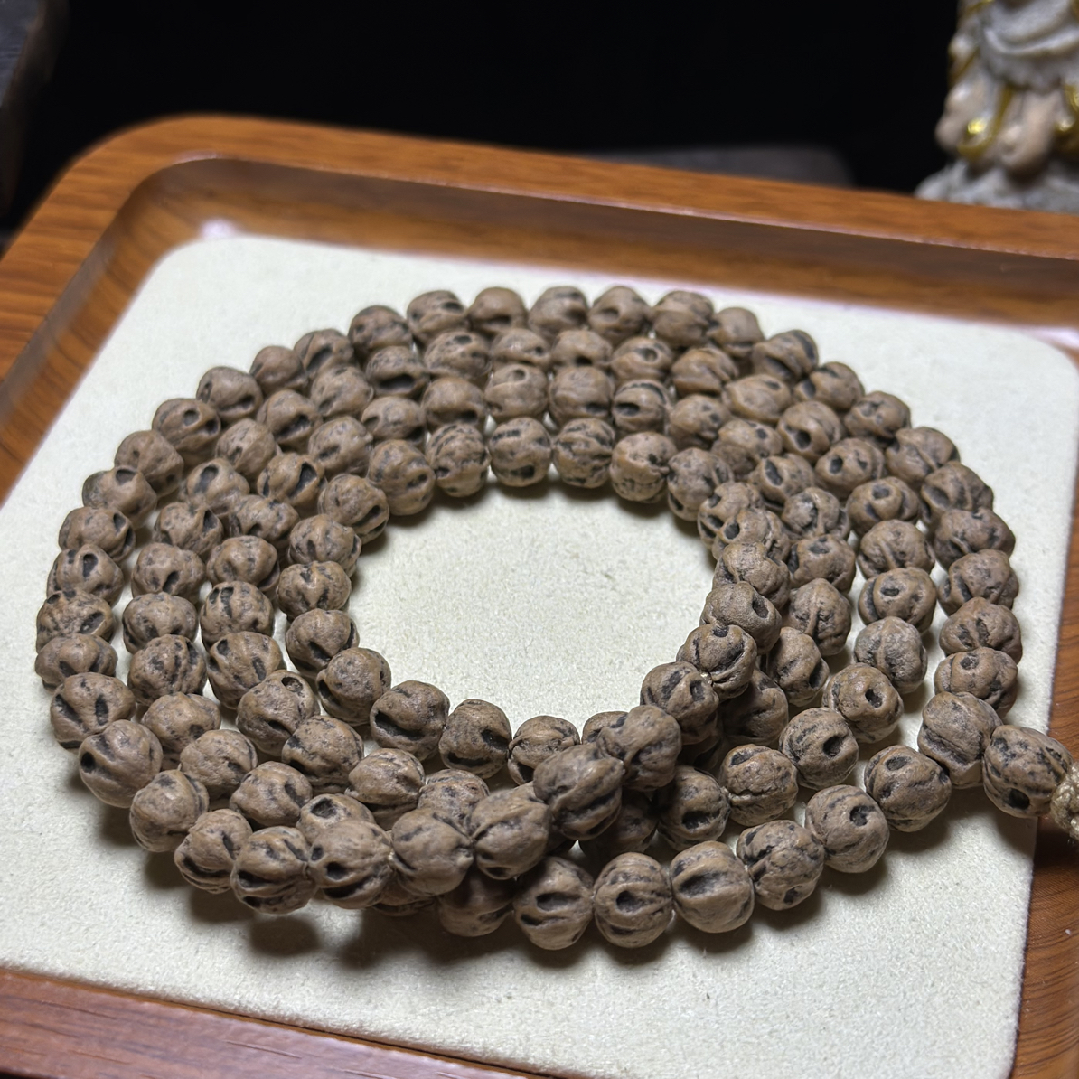 热振百香籽手串【沉霄】莲花深坑鬼脸满鬼高油密108挂脖长串文玩