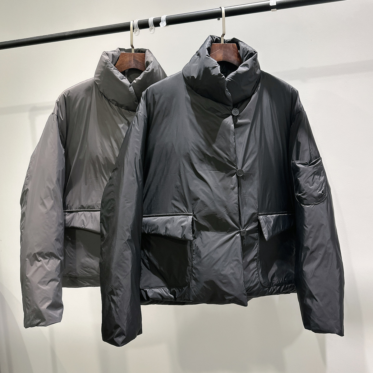 现货高充绒羽绒服潮流INS冬季时尚简约百搭休闲立领宽松保暖外套