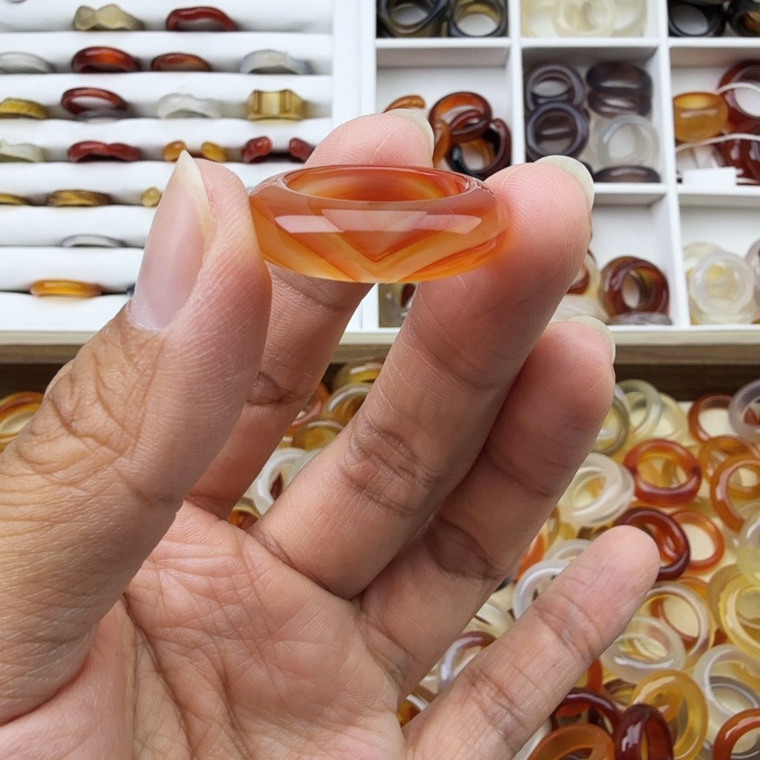 玛瑙/玉髓戒圈未镶嵌16/17圈福利不退换