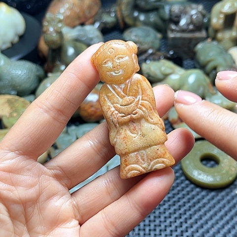 白玉菩提吊坠苏*摆件