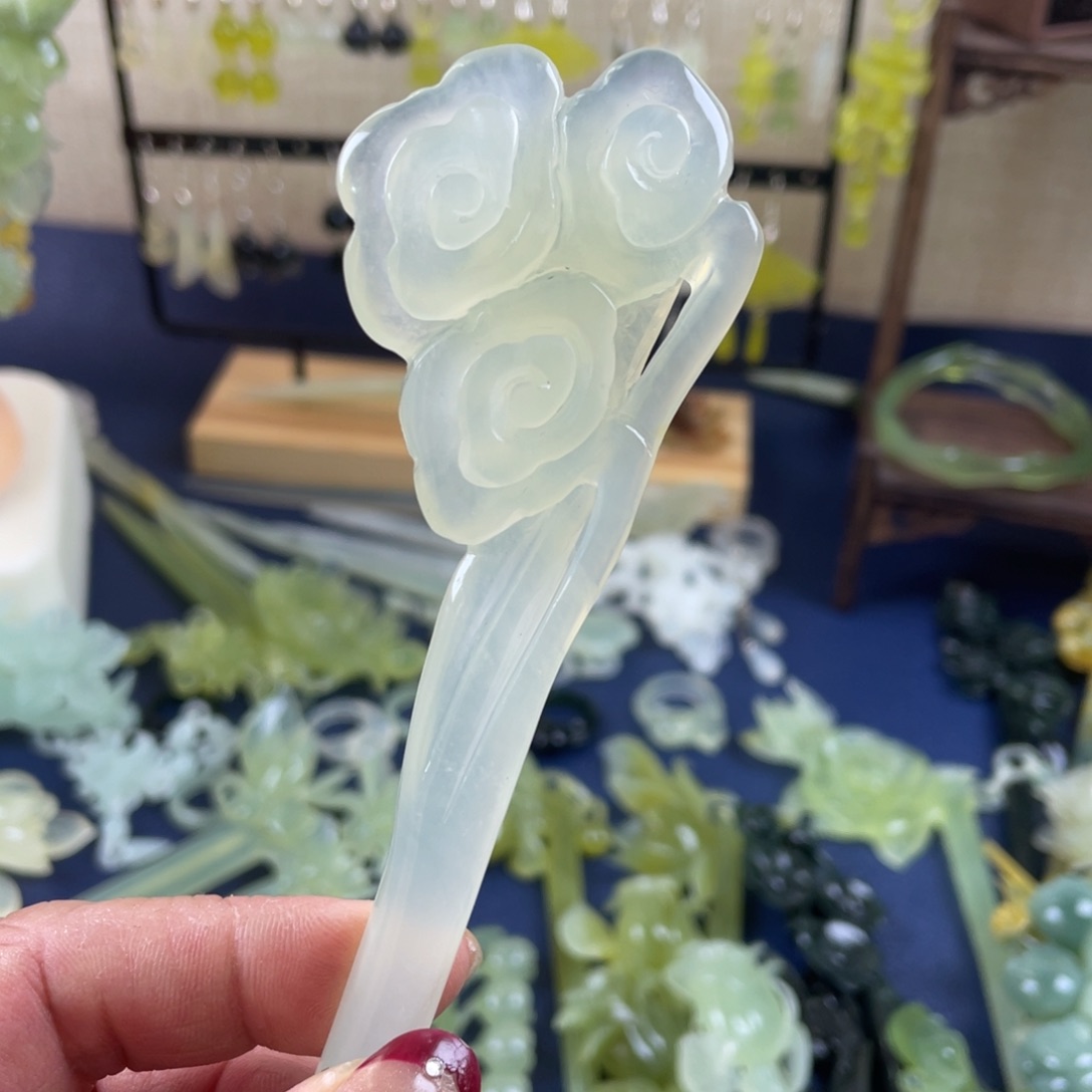 蛇纹石玉发饰未镶嵌