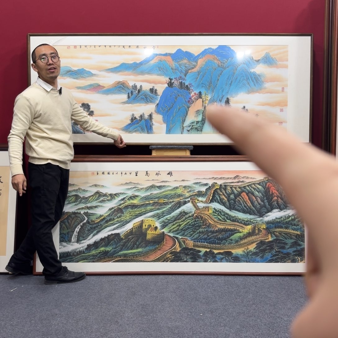 国画带框绘画210/80尺寸