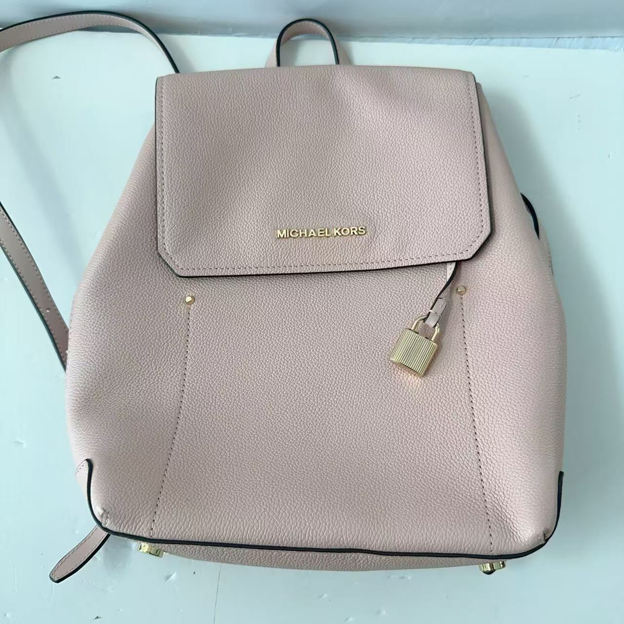 95新 MICHAEL KORS/迈克高仕 迈克高仕粉色皮双肩包