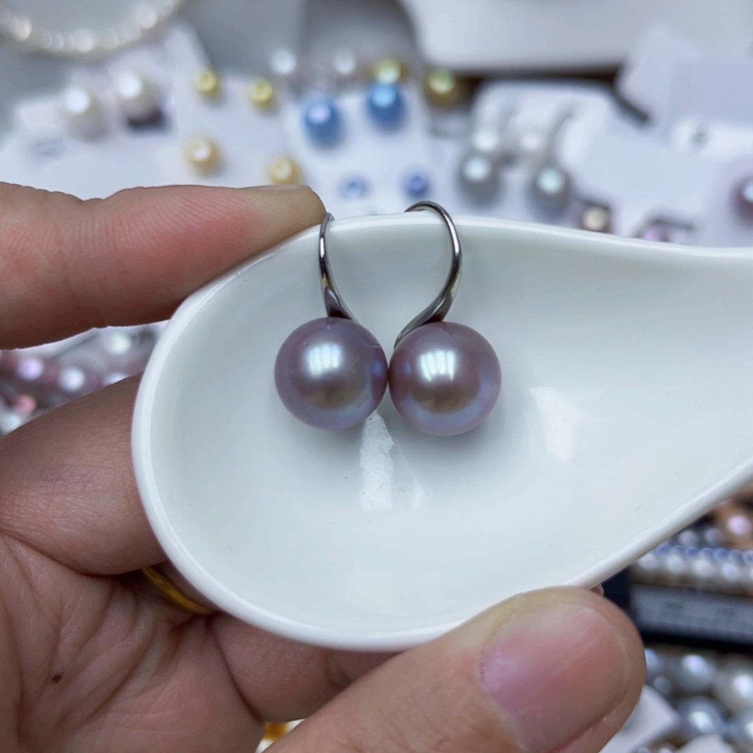 淡水珍珠耳饰银S925镶嵌