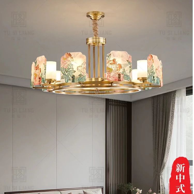 珐琅彩大厅主灯设计师款客厅吊灯全铜中国风大气餐厅卧室书房灯