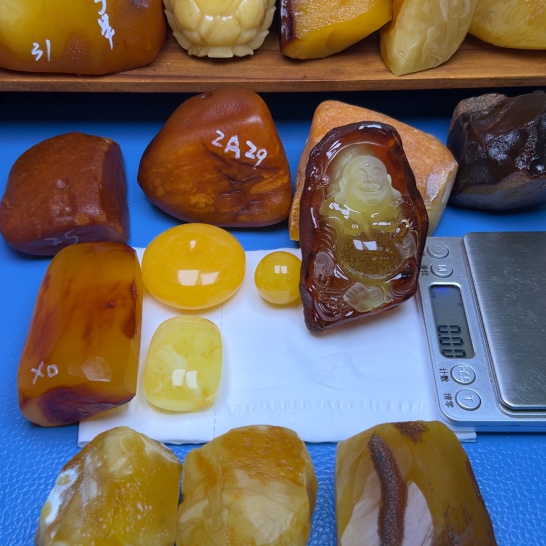 定制琥珀未镶嵌12345678