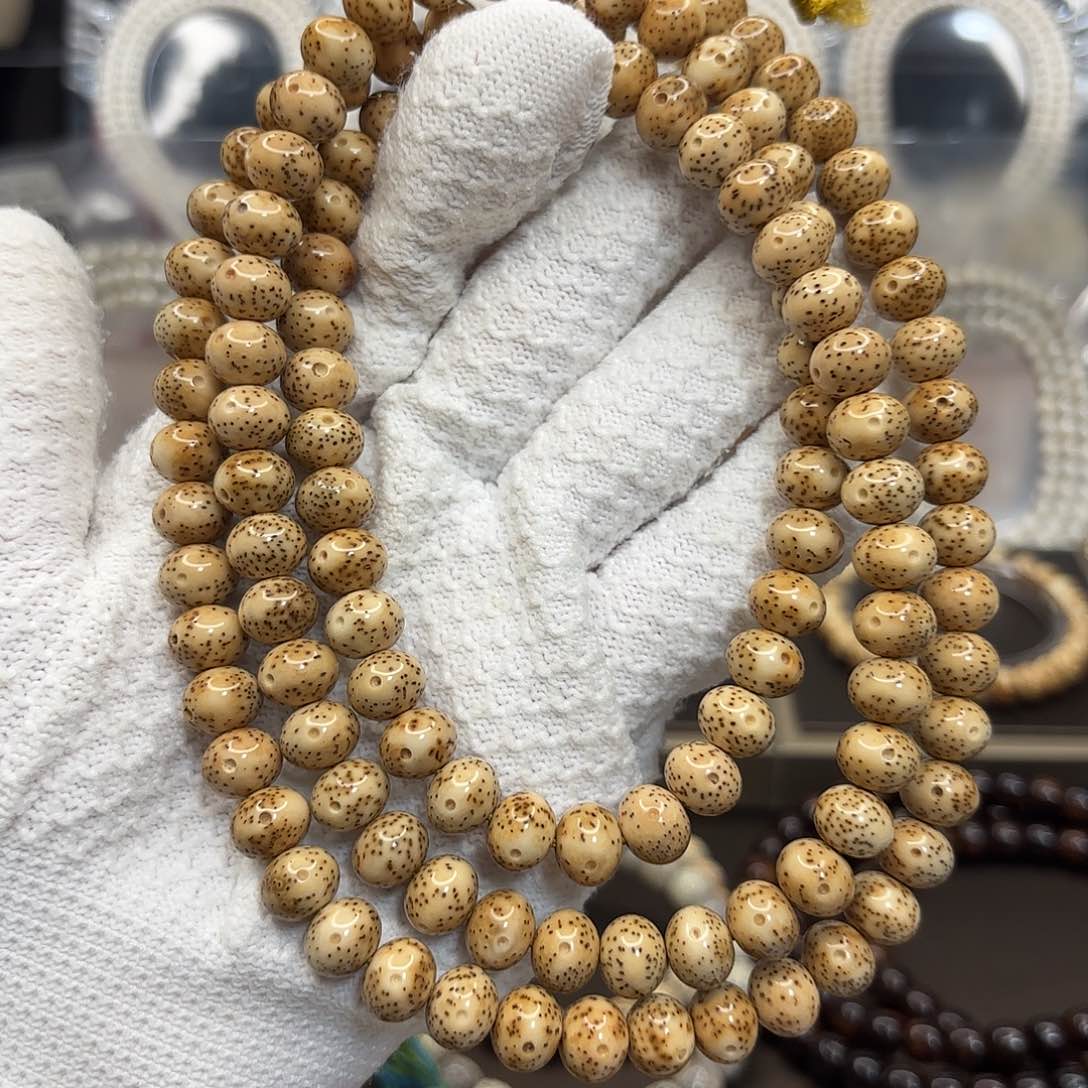 星月菩提吊坠10*8苹果金花虎皮陈正月星细