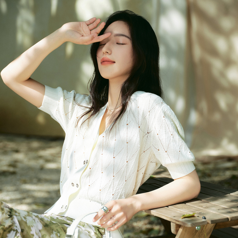 【商场同款】HPLY荷比俪24夏季款清新大气开衫针织衫HME23650326