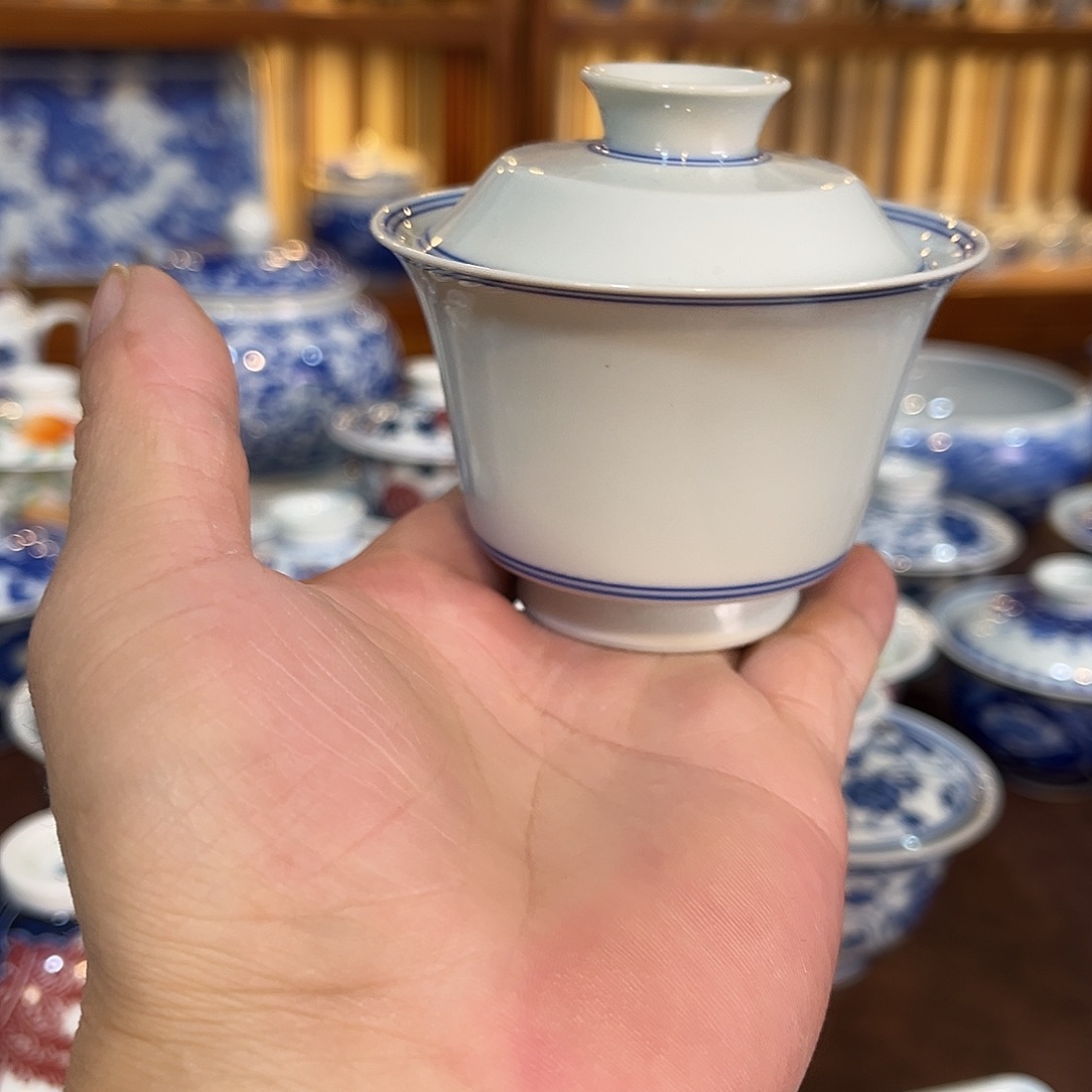錡镇堂手工手绘盖碗