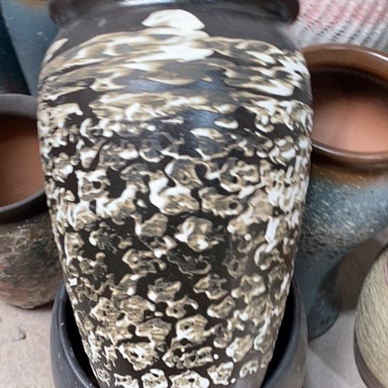 紫砂花盆口20高度31中号黑