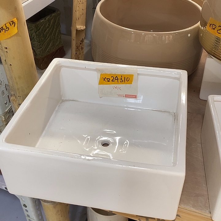 摆件陶陶盆有孔 瑕疵针孔漏釉介意勿拍外口 24外高10