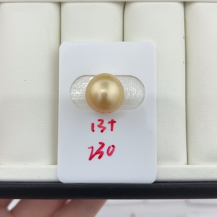 定制海水珍珠未镶嵌裸珠南洋金珠福利秒13-14