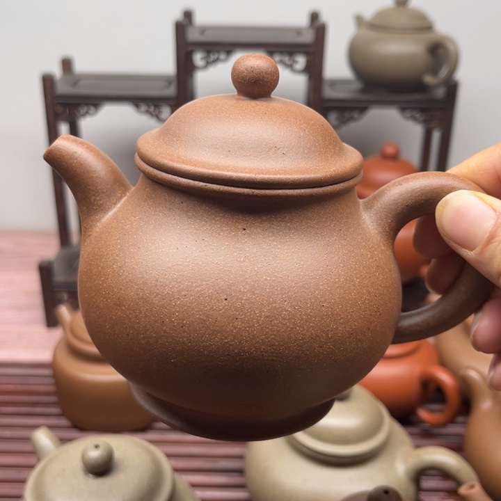 紫砂茶壶ღ***?青段高温退火潘壶350CC