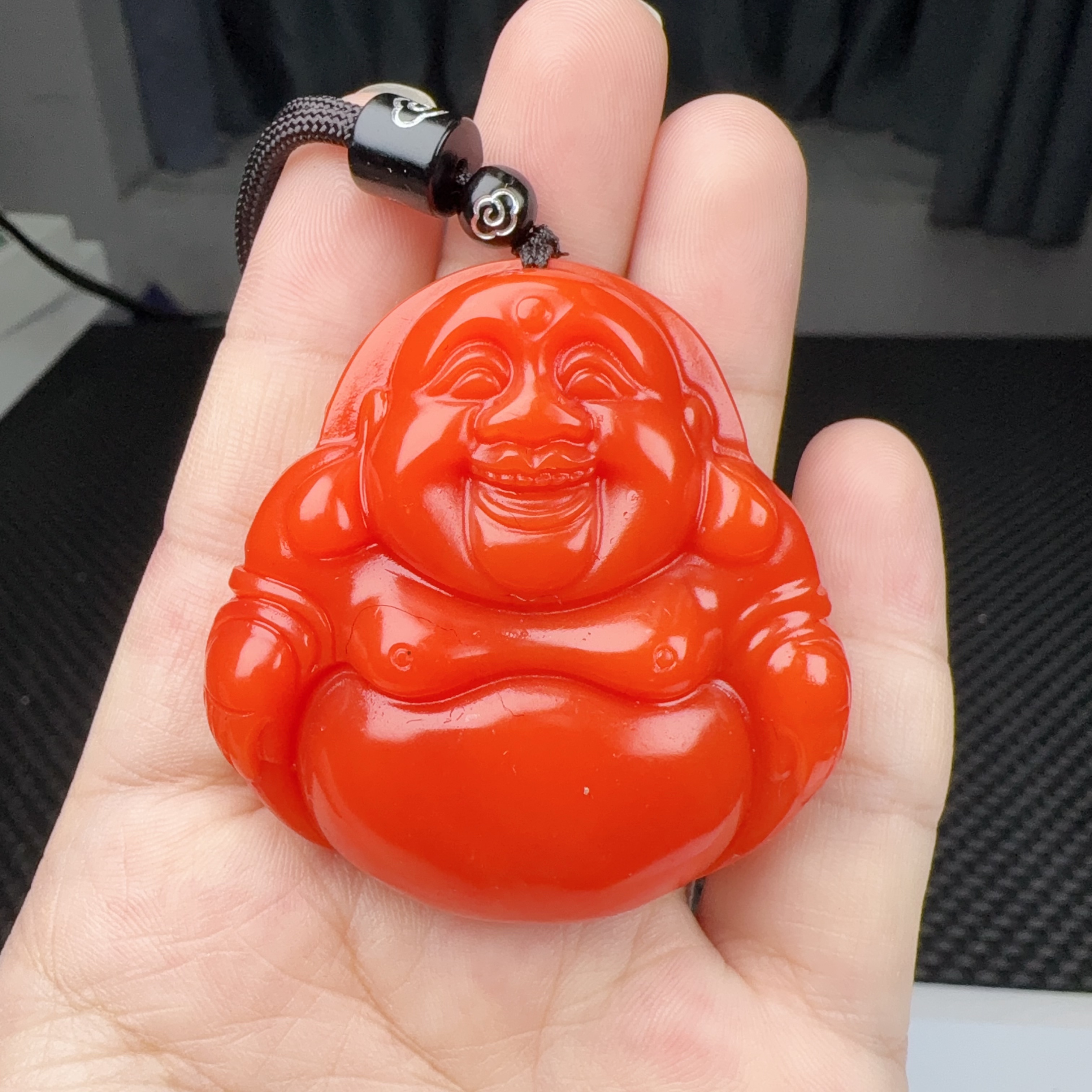 z70柿子红厚佛公吊坠精致
