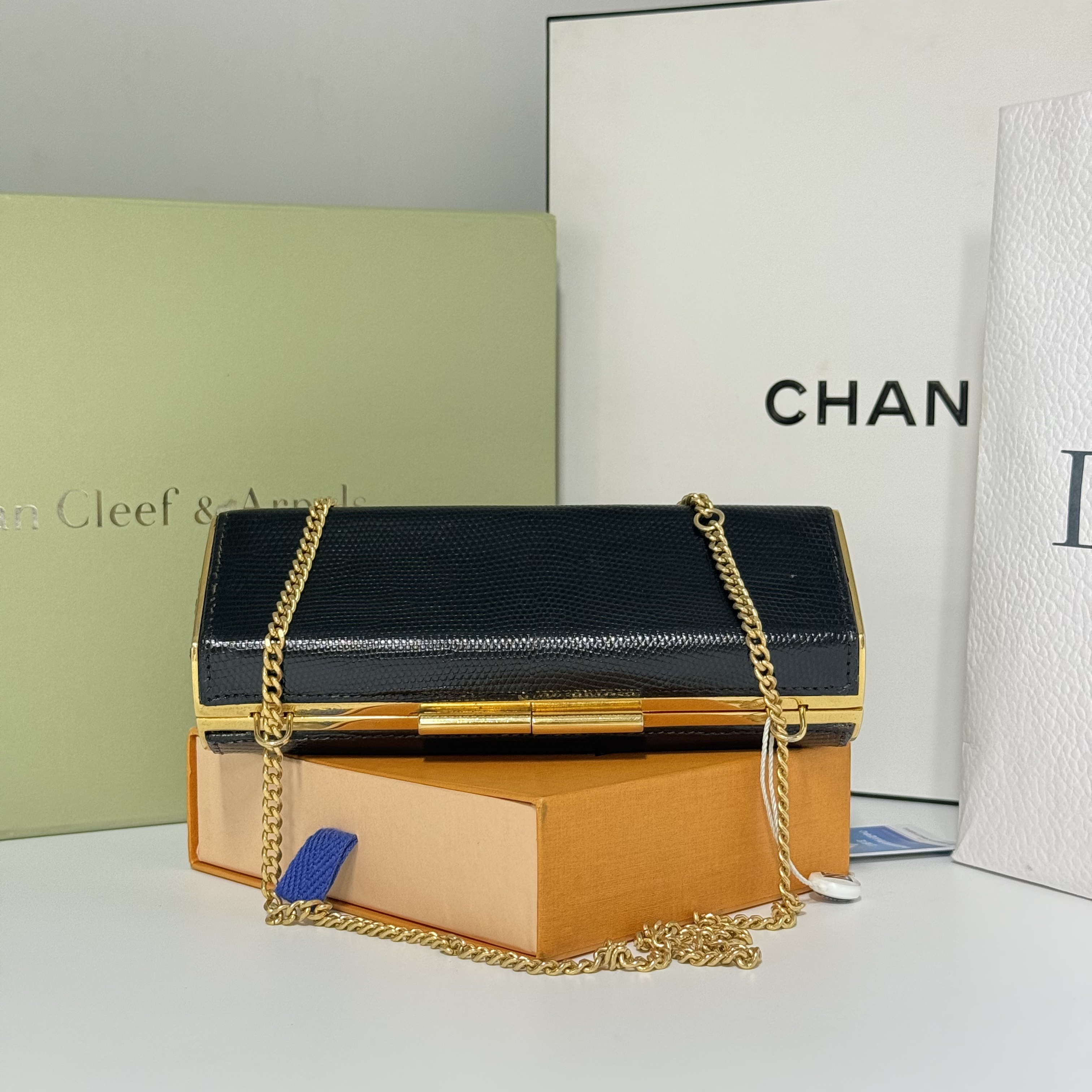 95新 GUCCI/古驰 Gucci压纹黑金晚宴包