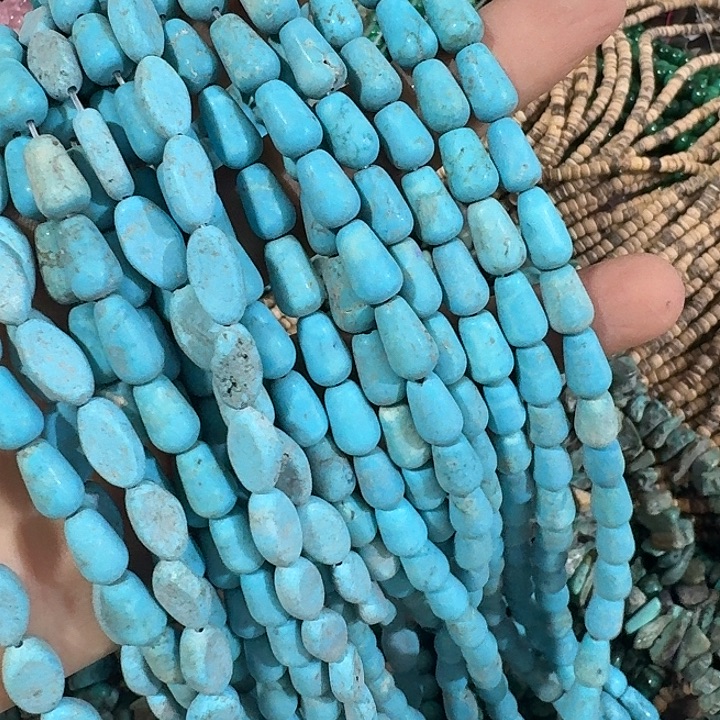 玛瑙/玉髓合金珠宝半成品4条磨砂哑光水滴蛋形随机