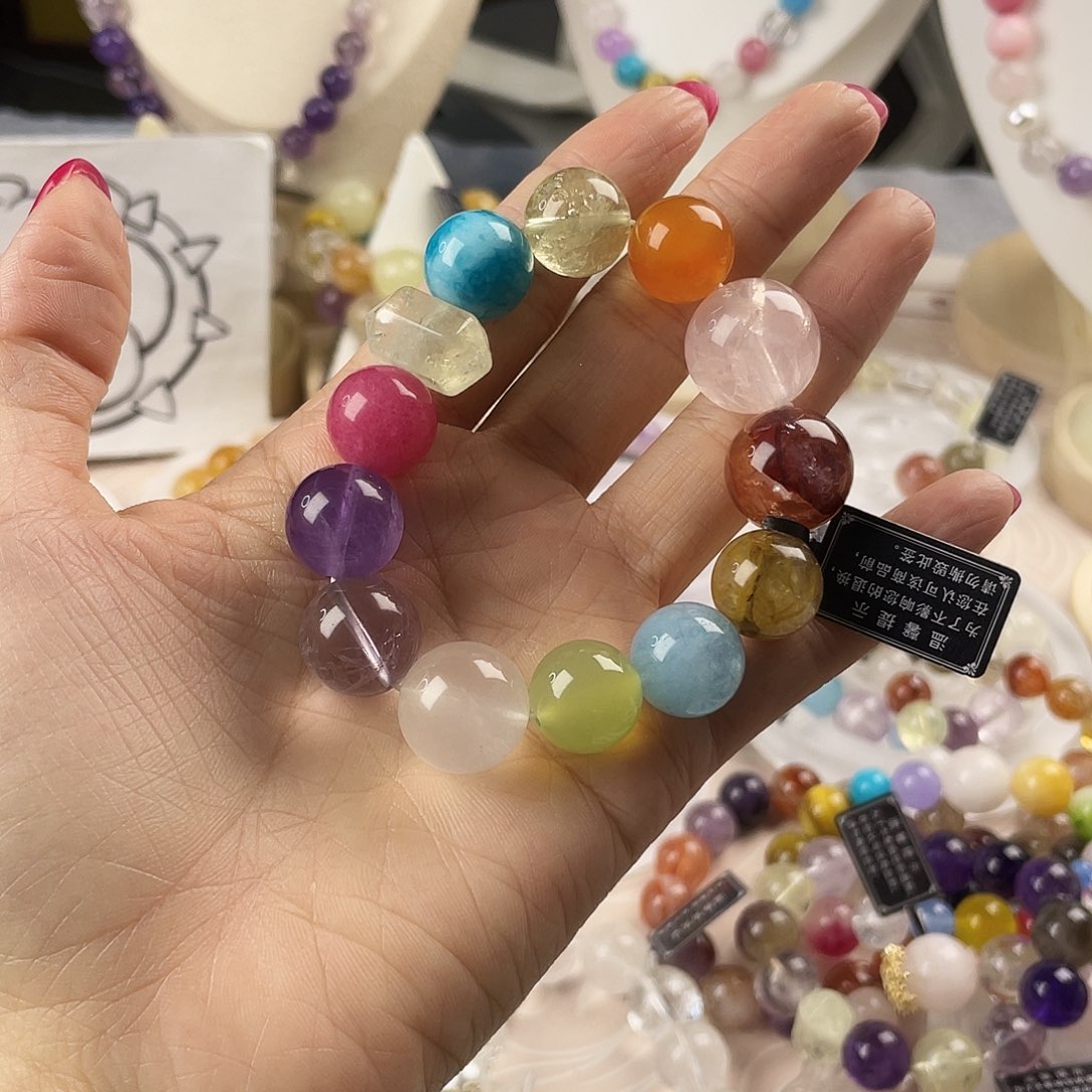 银S925镶嵌手链烟晶