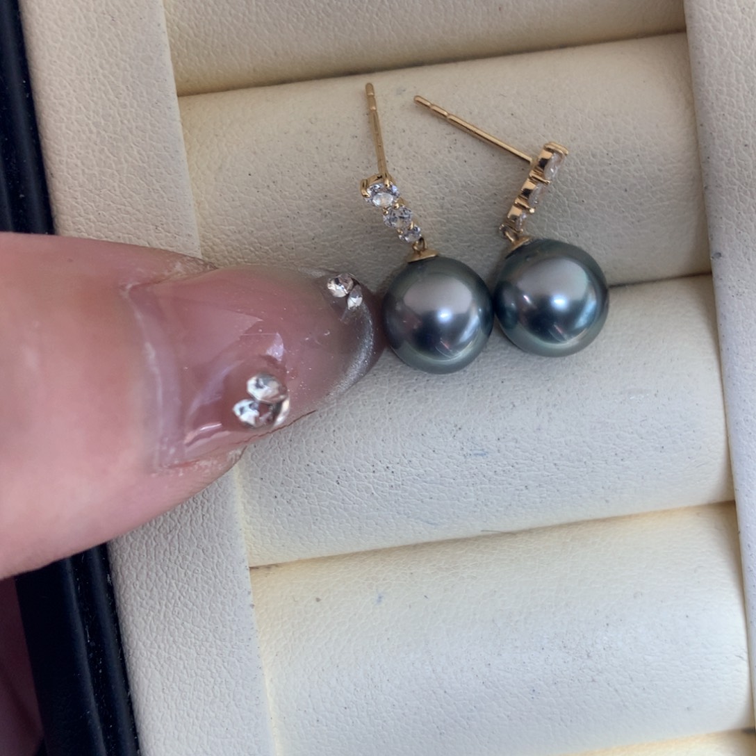 海水珍珠耳饰18K金镶嵌