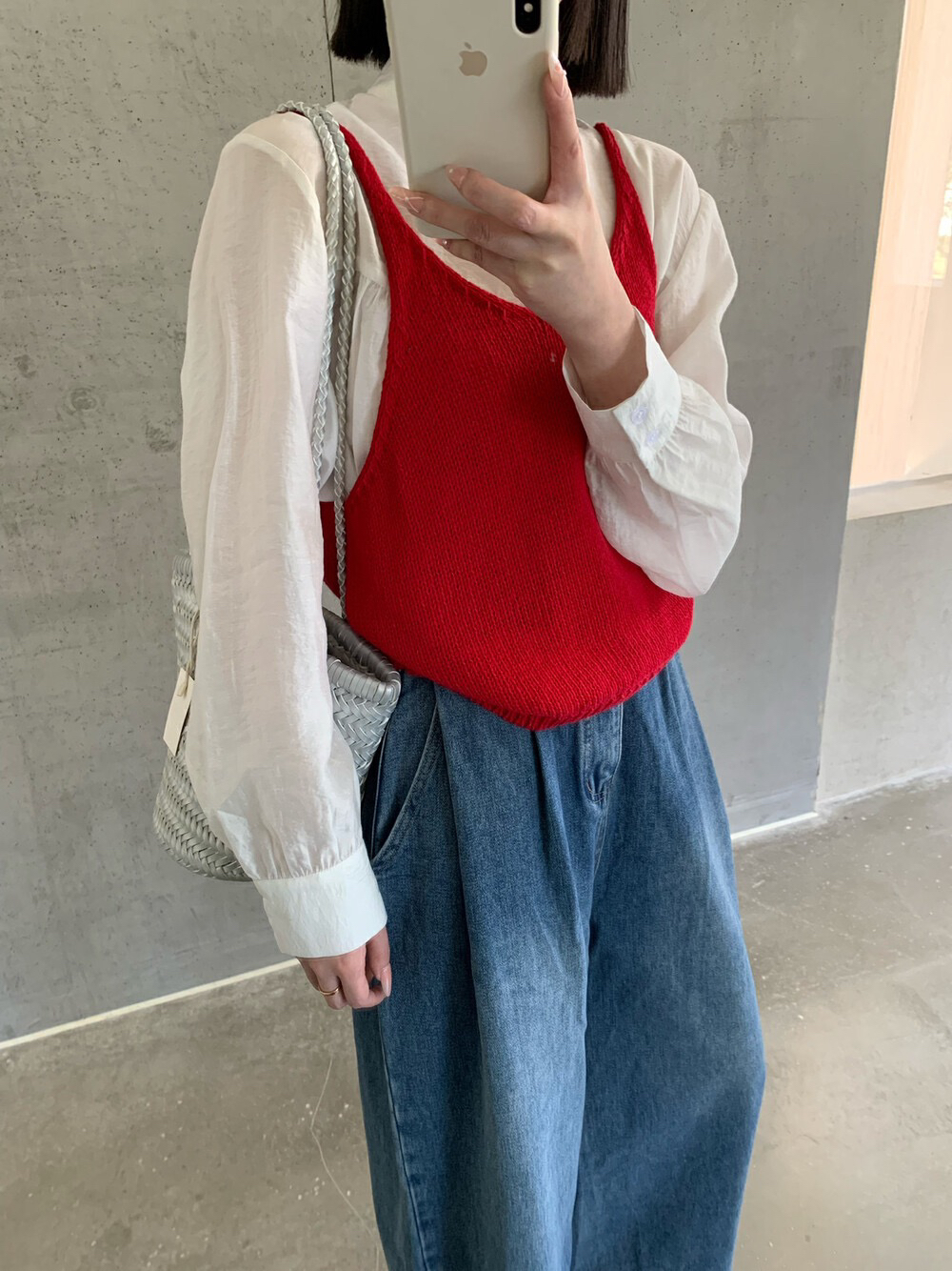 针织马甲开衫两件套