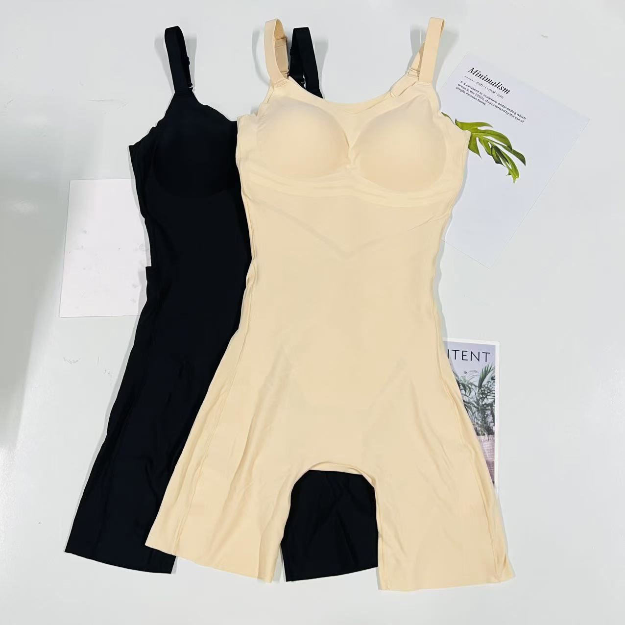 夏季薄美体塑身衣产后收腹束腰无痕吊带紧身塑形带胸垫连体衣