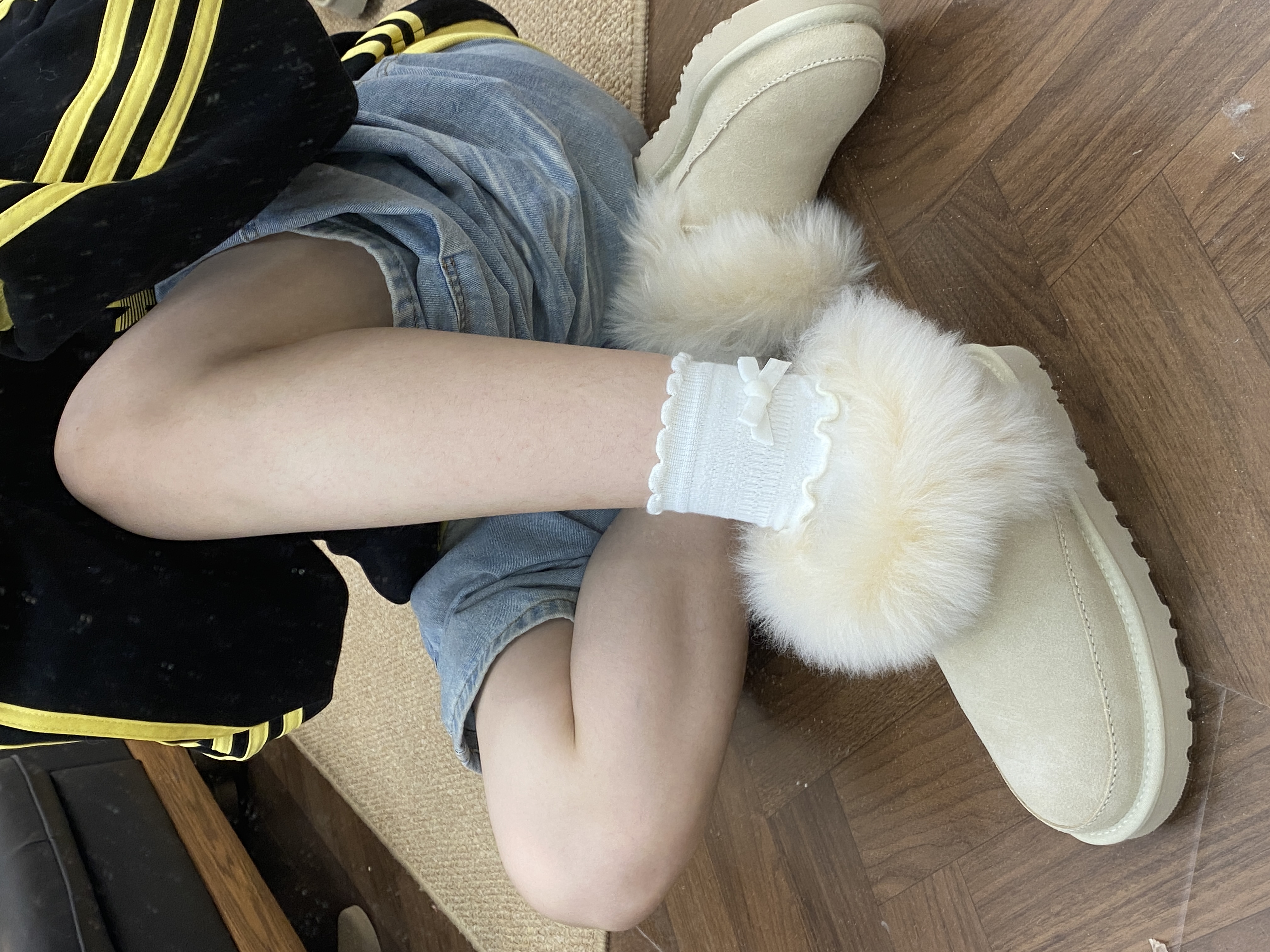 【大毛短靴】河南桑坡冬女士新款防滑百搭纯色学院风保暖羊毛雪地靴