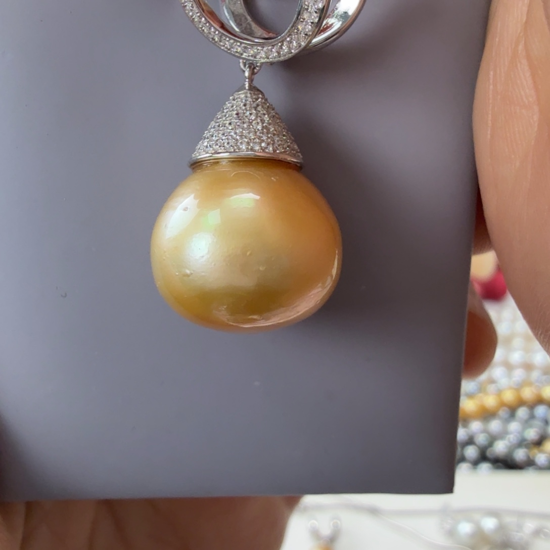 海水珍珠银S925镶嵌颈饰