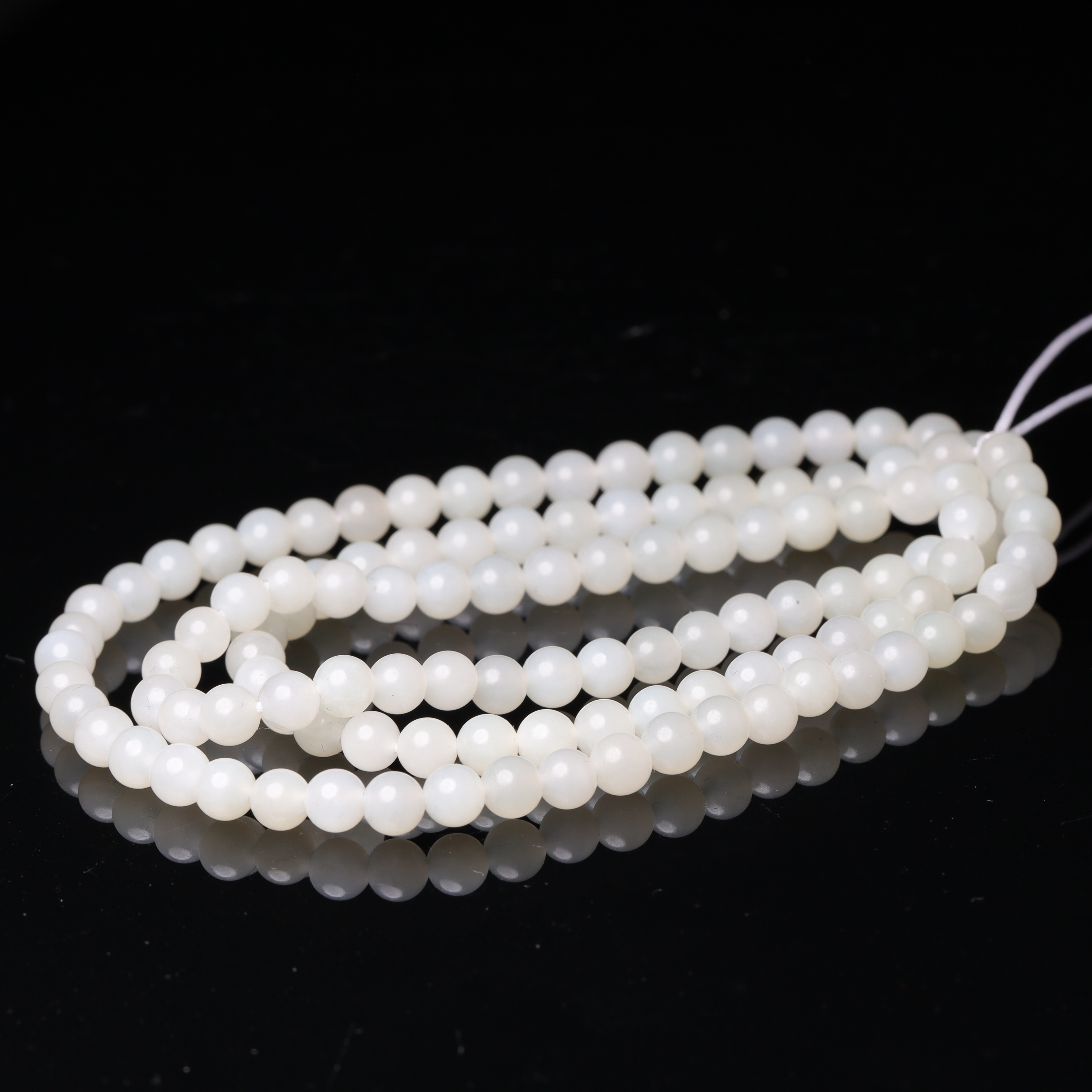 清代和田玉素珠项链-NX