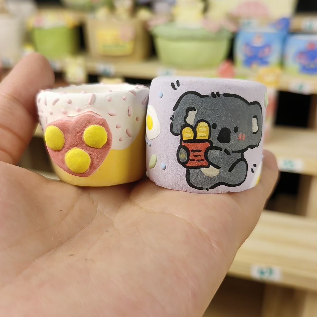 ****9小考拉手绘拇指盆糖果花盆