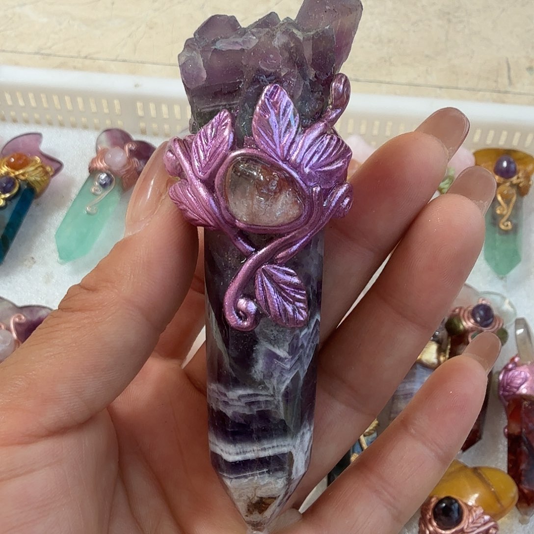 水晶手链22K金镶嵌紫水晶