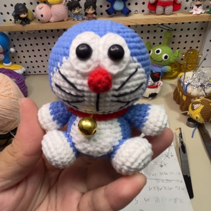 机器猫钩织成品钥匙