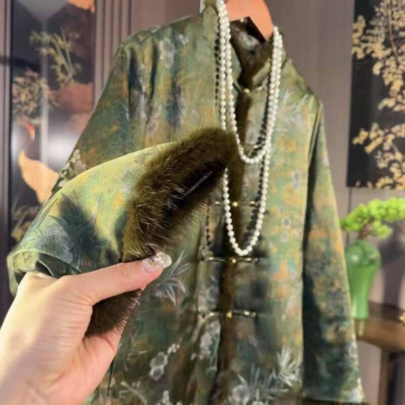 璇子【浮翠流丹】国风重工提花立领加厚外套2024D0259