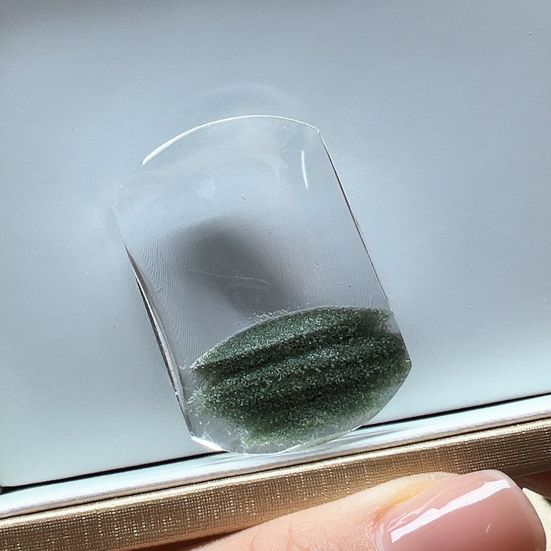 水晶颈饰未镶嵌天然绿幽灵无事牌无镶嵌打孔不退换