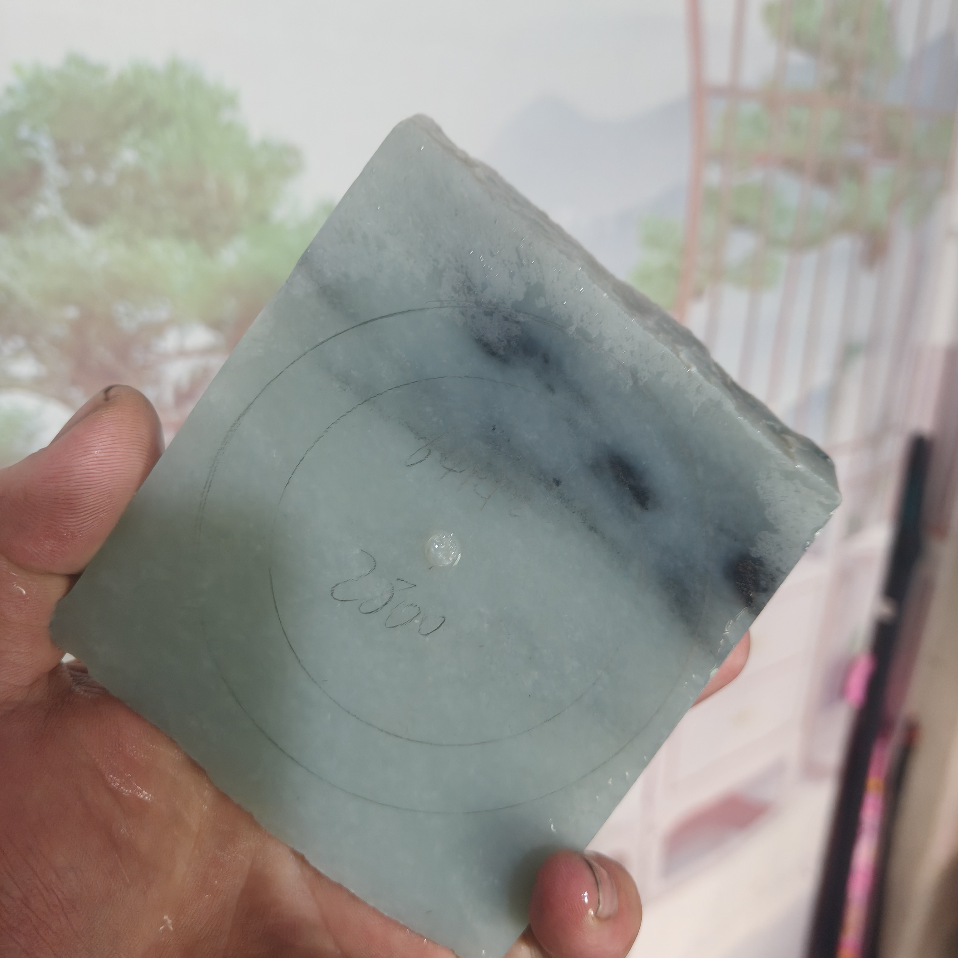 和田玉且末蓝调青花手镯定制
