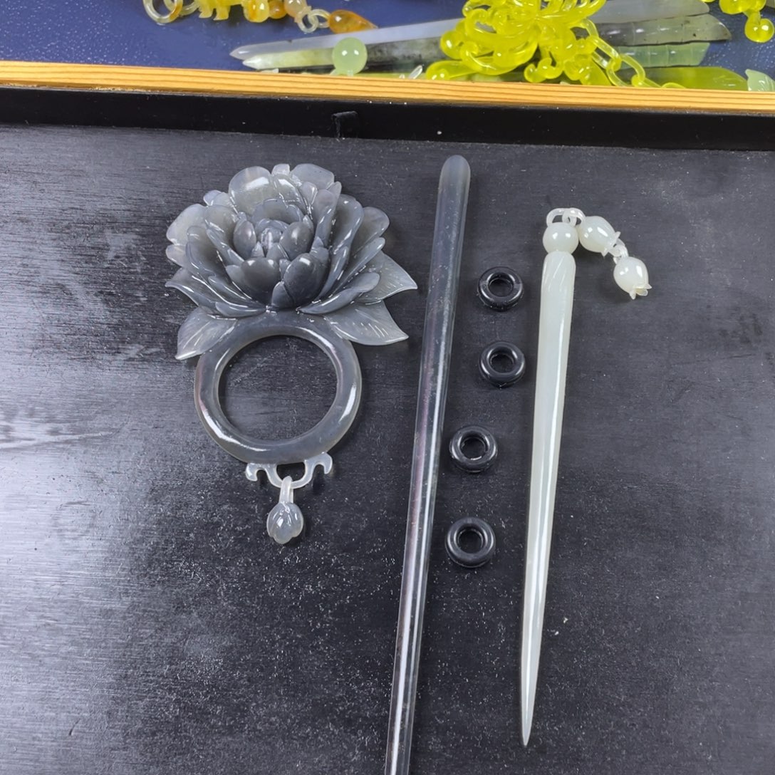 月***安蛇纹石玉未镶嵌发饰