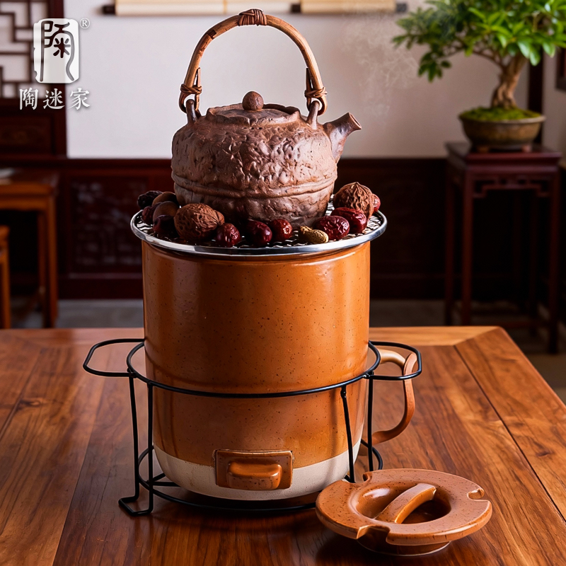 陶迷围炉煮茶古韵富强炭炉老式罐罐套装茶道器具家用土陶碳炉