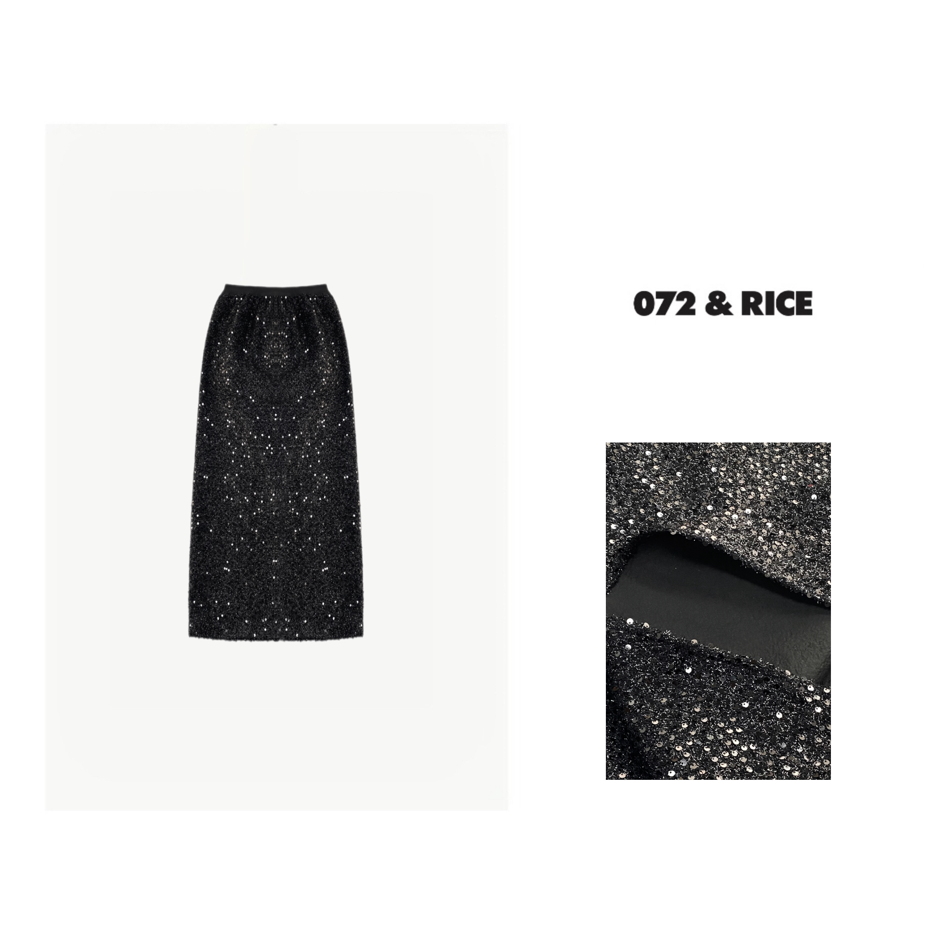 072 & RICE【高光裙】秋冬休闲松紧腰亮片半身裙 W0373L FF126