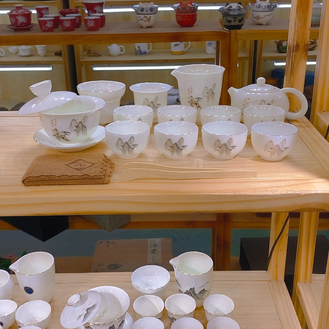【不止】羊脂玉瓷茶具套装