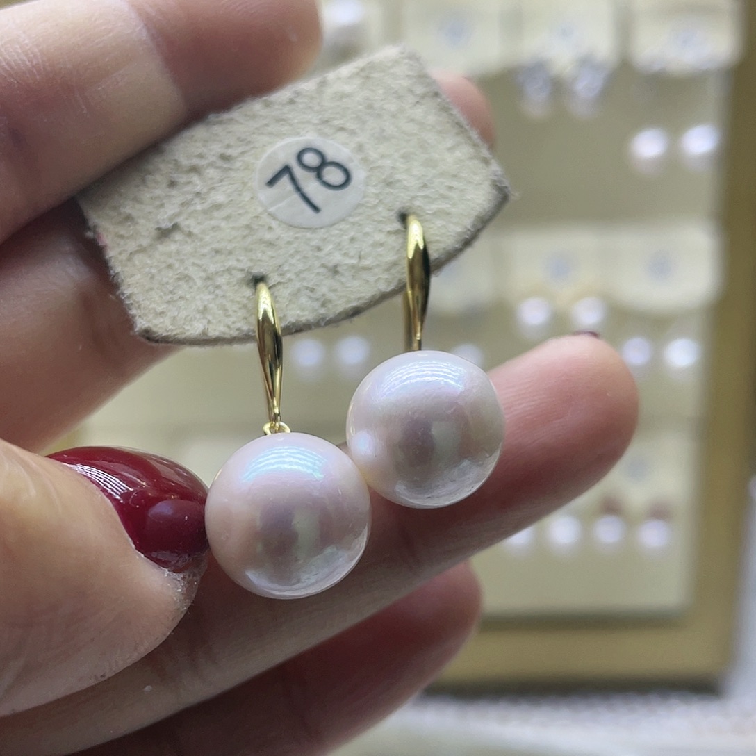 淡水珍珠耳饰银S925镶嵌