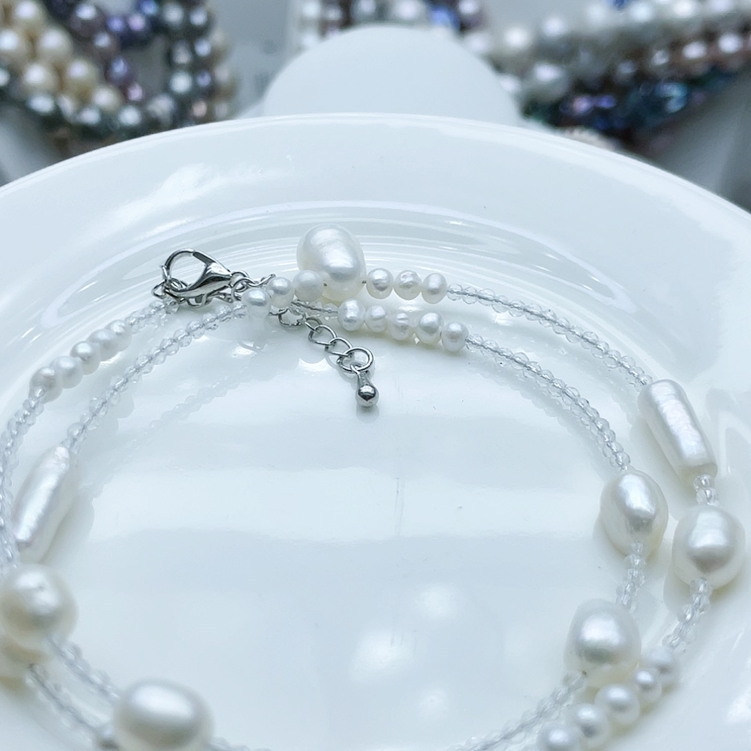 淡水珍珠颈饰钛钢