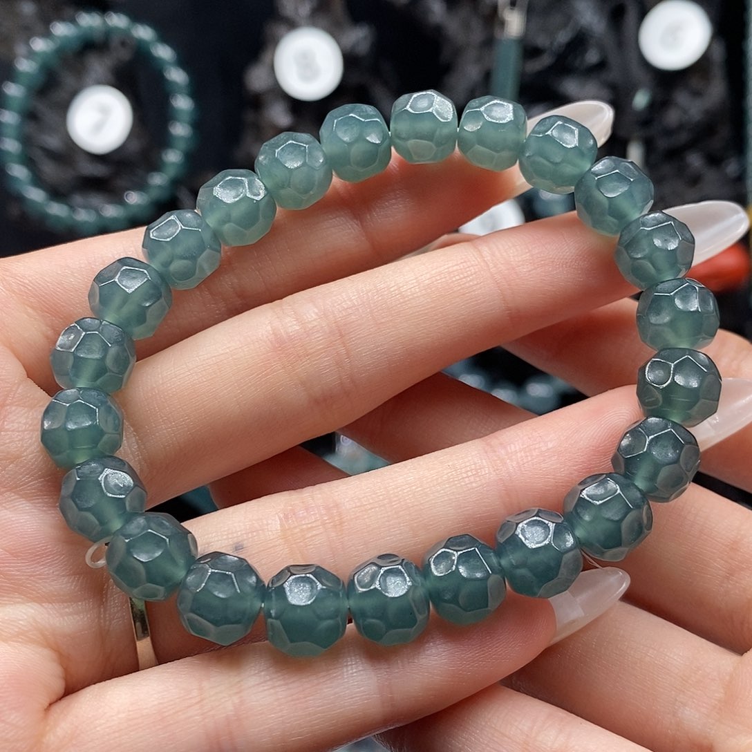 未镶嵌手链翡翠A****哥9mm无相手串