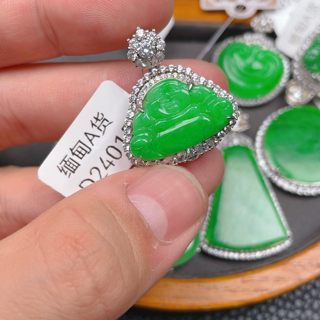 【闪购商品】翡翠吊坠(不含链)银S925镶嵌